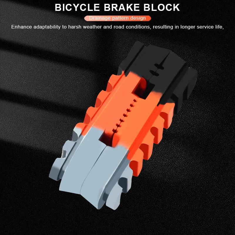 Bicycle Brake Pads Rim Drawer-Type Three-Color Brake Pad Rubber Replacement Road Bike Braking C-Brake With Mud Trough Silent