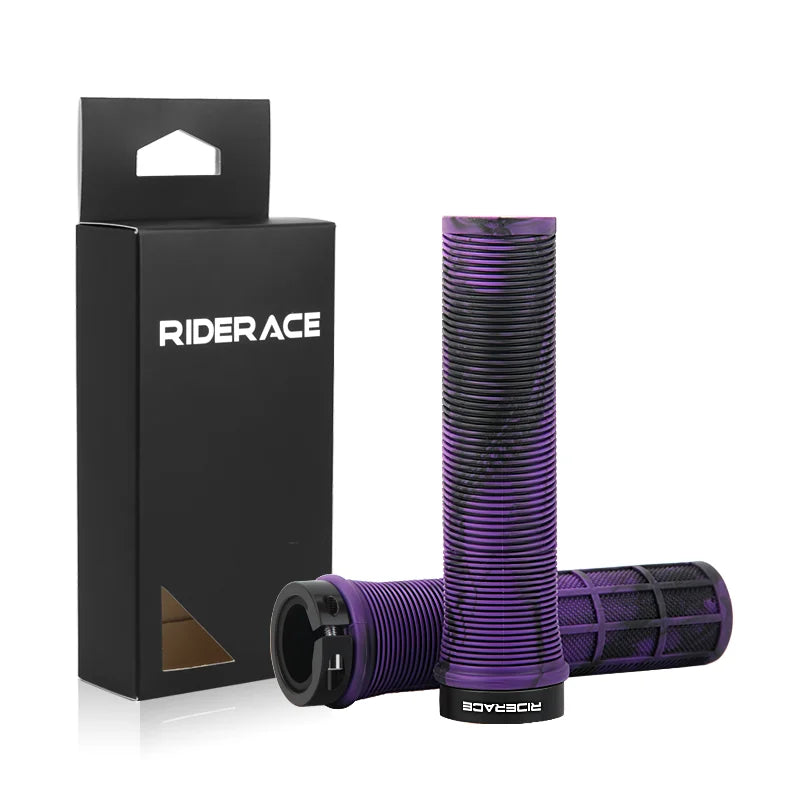 Bicycle Handlebar Cover Rubber Shockproof Anti-Slip Single-Sided Locking Mountain Bike Grips Ergonomic MTB Handle Bar Grips