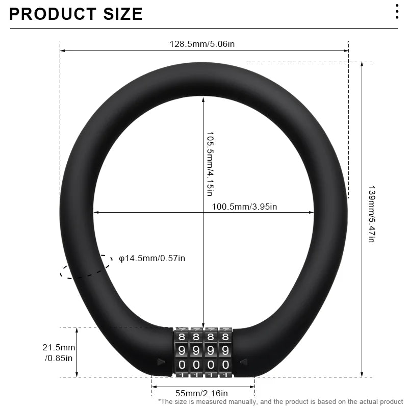 Bicycle Lock 4 Digit Password Bike Lock Waterproof Durable Outdoor Riding High Security Anti-Theft For Scooter Electric E-Bike