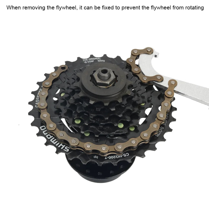 3 In 1 Bicycle Cassette Flywheel Removal Tool With Chain Whip Sprocket Wrench MTB Road Bike Bottom Bracket Remover BB Spanner
