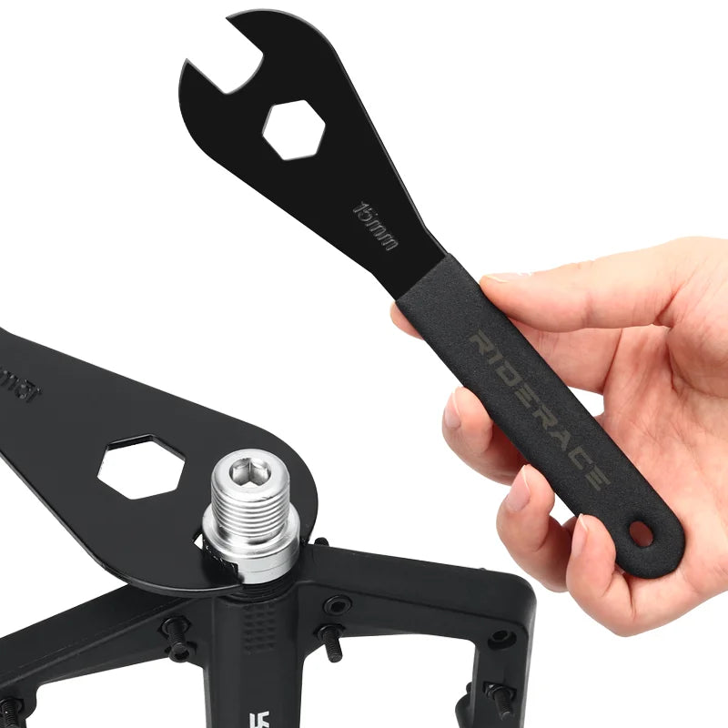 Durable Bicycle Hub Cone Wrench 15mm Open Mountain Road Bike Pedal Install Remover Spanner MTB Wheel Axle Pedal Repair Tool