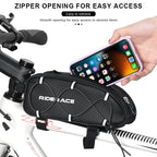 Bicycle Bag PU Rainproof Waterproof MTB Road Bike Top Tube Bag Portable Large Capacity Frame Pannier Outdoor Cycling Accessories