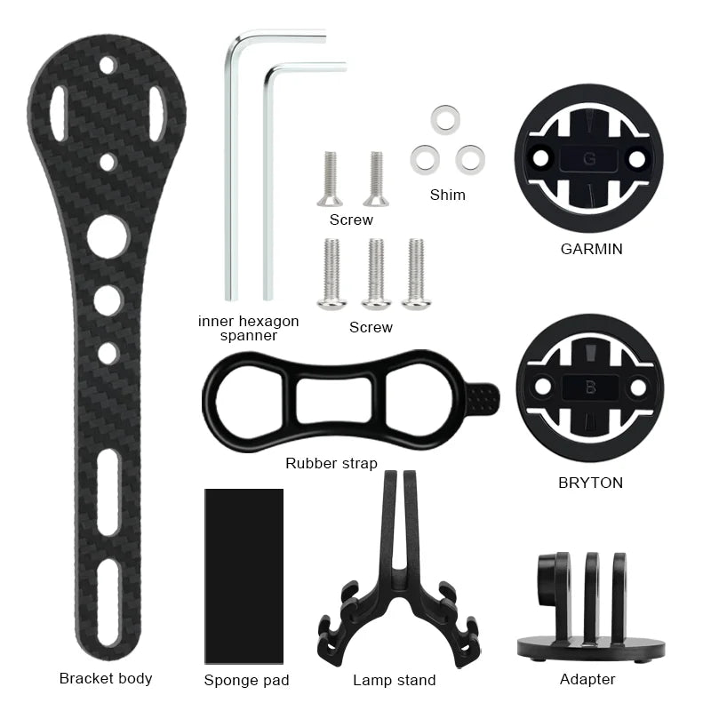 Road Bike Computer Mount Carbon Fiber Bracket Bicycle Speedometer Stopwatch Holder Light Stand For iGPSPORT Garmin Bryton GoPro