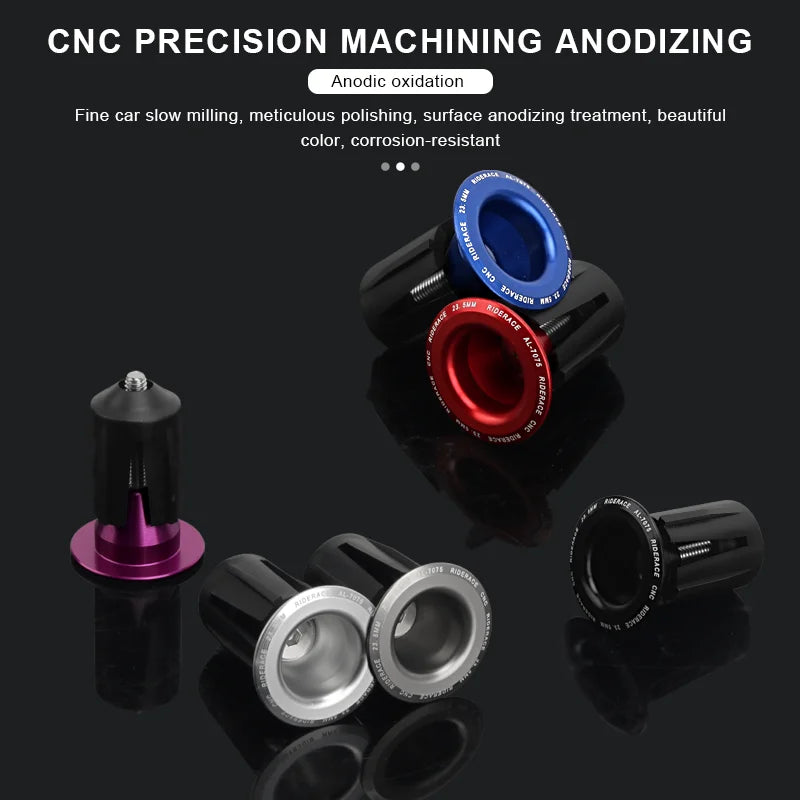 1 Pair Bike Handlebar End Plugs Aluminum Alloy Mountain Road Bicycle Handlebar End Cap Multi-color Cycling Handlebar Accessories