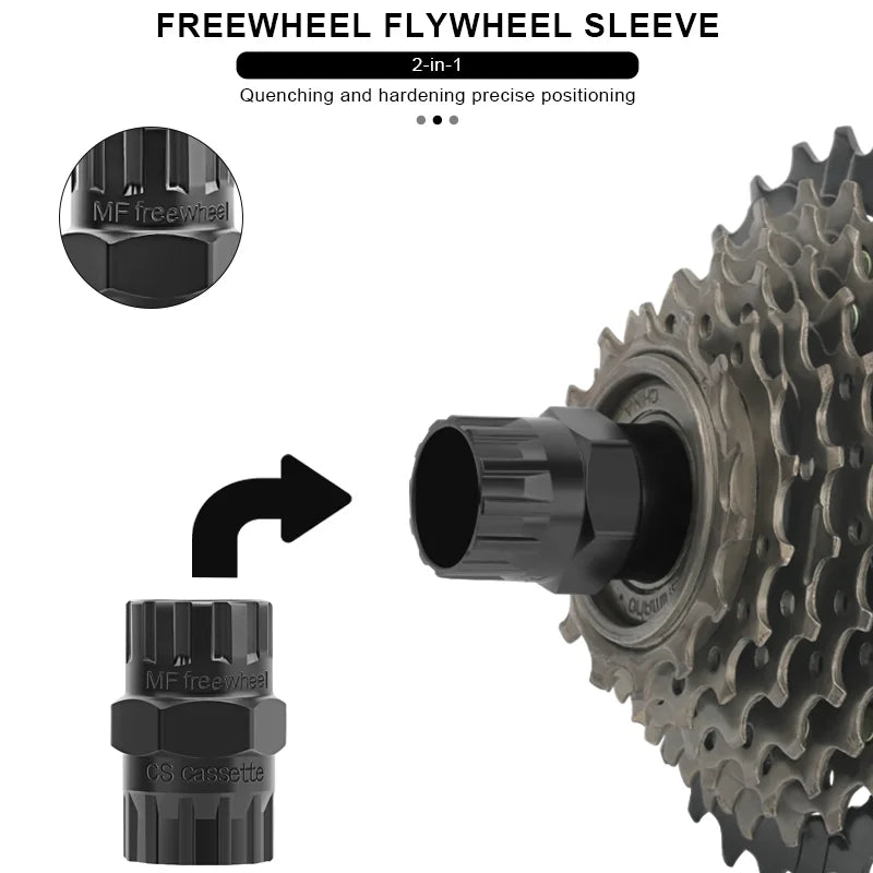 Bike Flywheel Remover Socket Tool Wear-Resistant High Strength Steel Bicycle Cassette Flywheel Lockring Remover MTB Repair Tools