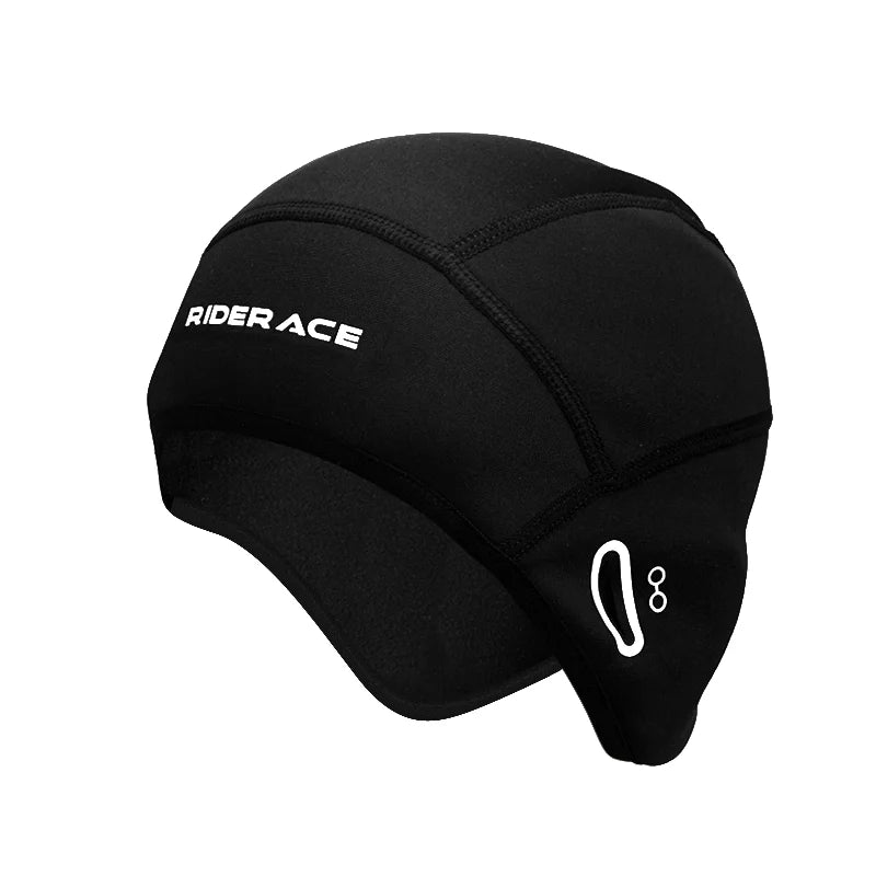 Winter Fleece Cycling Cap Windproof Thermal Skull Cap Cycling Helmet Liner Outdoor Sport Hat Running Skiing Motocycle Headwear