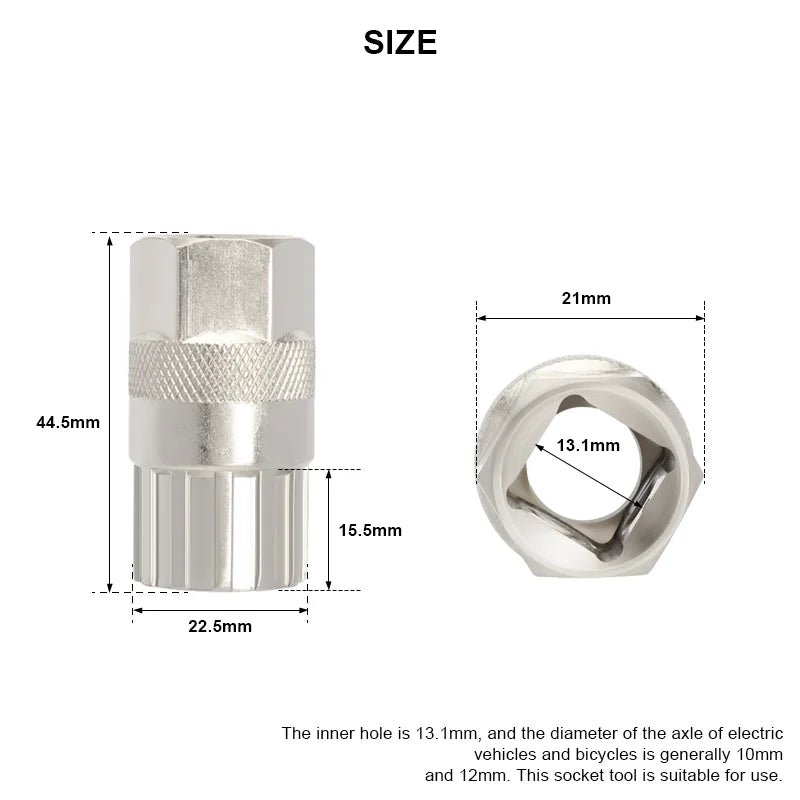 Bike Freewheel Removal Wrench Tool High-carbon Steel 12 Teeth MTB Road Cycling Freewheel Remover Bicycle Repair Socket Tools