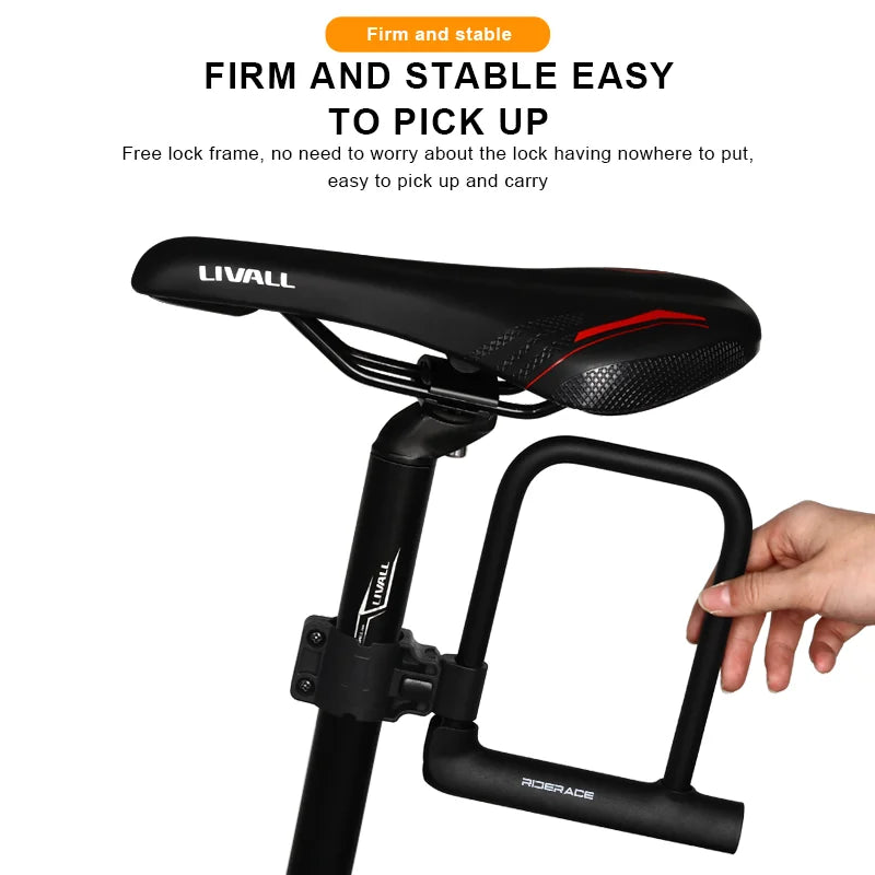 Bicycle Locks U Shape Multipurpose Anti-Theft Safe Alloy Lock Portable Reinforced With 2 Key For Electric Scooter MTB Motorbike