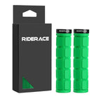 Bicycle Handlebar Grips Rubber Ergonomic Anti-Slip Shock Absorption Mountain Bike Handlebar Cover Aluminum Alloy Lock Ring