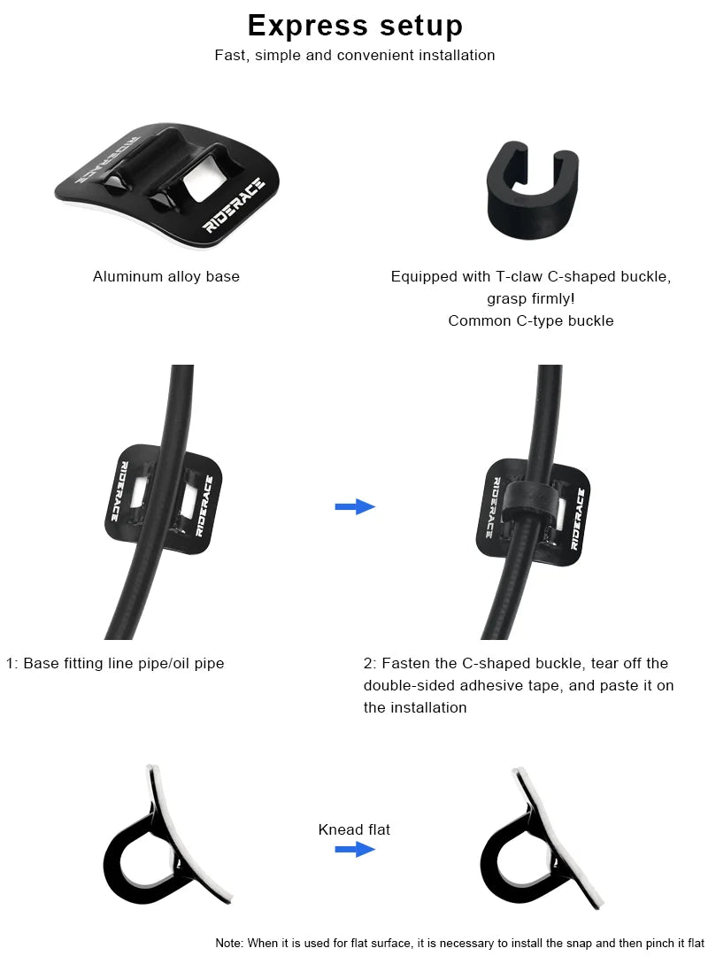 6Pcs/Set Bicycle Shift Brake Housing Line Tubing Buckle Tube Clip Aluminum Alloy Stick-on Bike Oil Tube Fixed Clamp Adapter