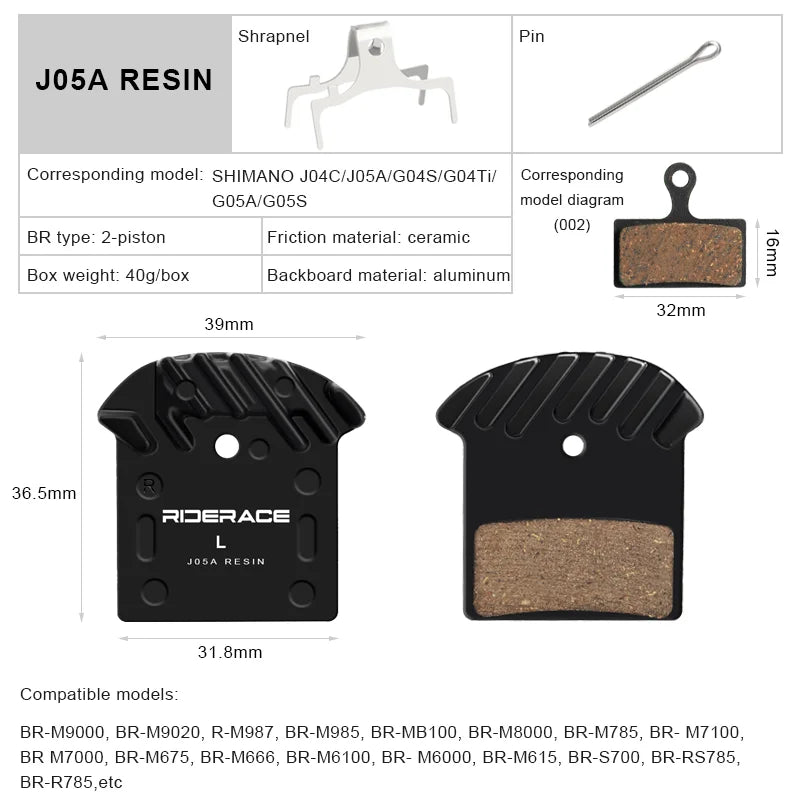 Bicycle Disc Brake Pad Ceramic For Shimano J04C J02A J05A XT Deore SLX XTR M7100 M9100 M9020 MTB Road Bike Hydraulic Brake Pads