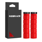 Bicycle Handlebar Grips Rubber Ergonomic Anti-Slip Shock Absorption Mountain Bike Handlebar Cover Aluminum Alloy Lock Ring