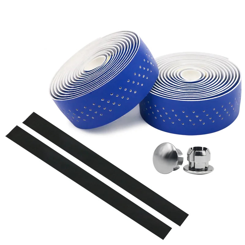 Bicycle Handlebar Tape MTB Road Bike PU Leather Perforated Belt Breathable Cycling Handle Bar Wrap Straps Fixed Gear Belt