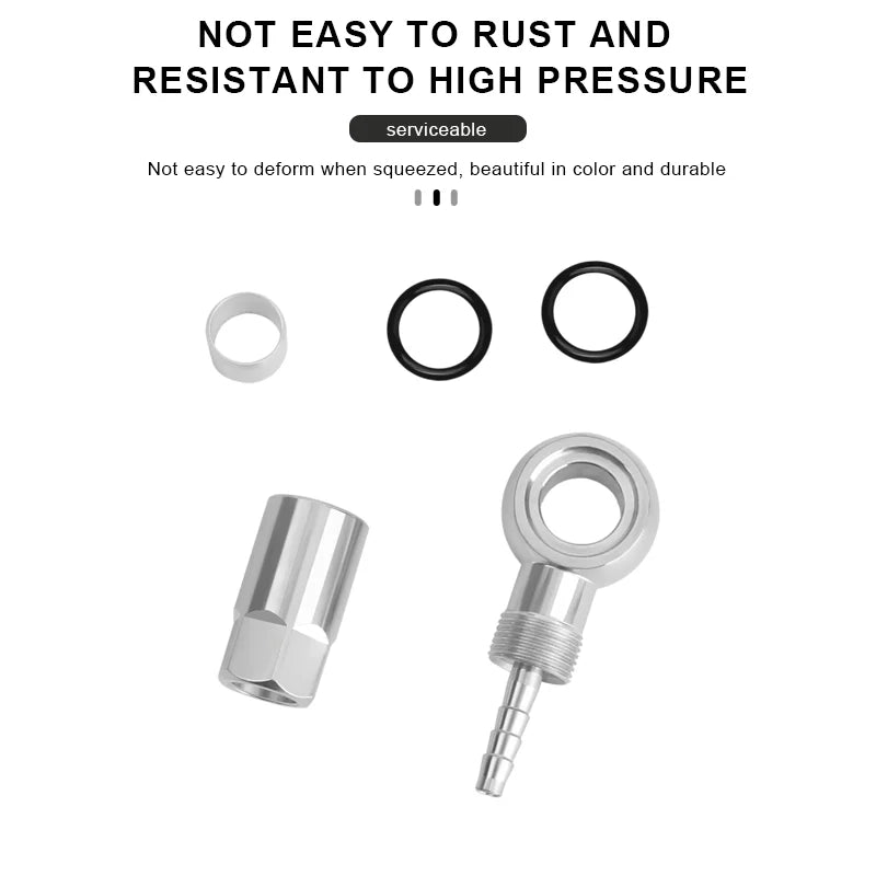 Bicycle Hydraulic Brake Banjo Fitting Stainless Steel Bike Hydraulic Cable End Connector Banjo Set Cycling Oil Needle Olive Head