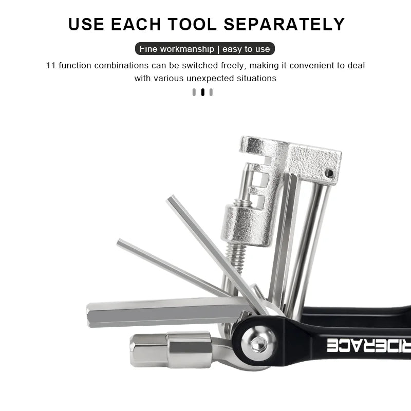 Multi Repair Tools Kit Portable Bicycle Tool Folding Allen Wrench Chain Splitter Cutter Bike Wrench Screwdriver Repair Tool
