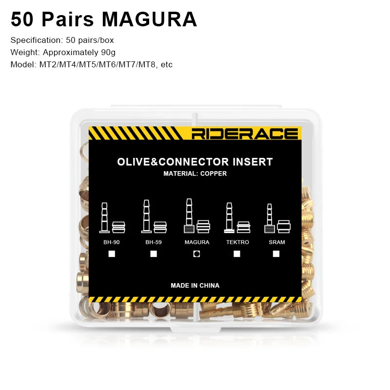 50 Set Bicycle Brake Olive Alloy Bike Hydraulic Disc Brake Needle Olive Connect Inserts For SHIMANO BH90 BH59 SRAM MAGURA TEKTRO