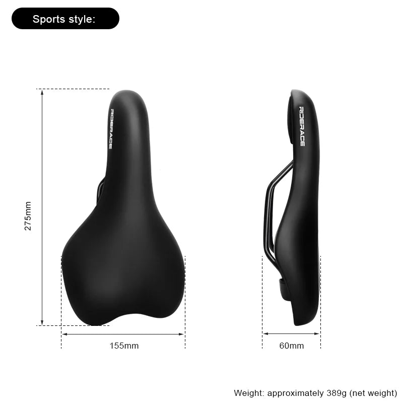 Bicycle Saddle Widen Thicken Ergonomic Soft MTB Mountain Road Bike Seat Shock Absorbing Comfortable Pu Leather Cycling Cushion