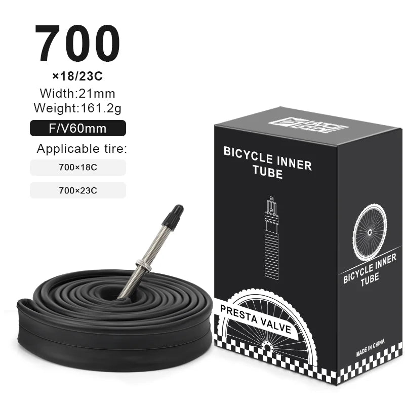 2Pcs Bicycle Inner Tube For AV FV Schrader Presta Valve 700C 18 23 25 28 32 35 43C 48/60mm Bike Inner Tube Cycling Accessories