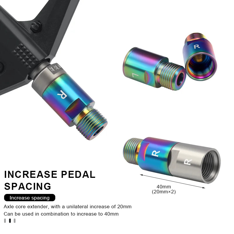 Bicycle Pedal Extend Bolt Stainless Steel Mountain Road Bike Pedal Extension Bolts 20mm Fit 9/16 Inch Threaded MTB Accessories