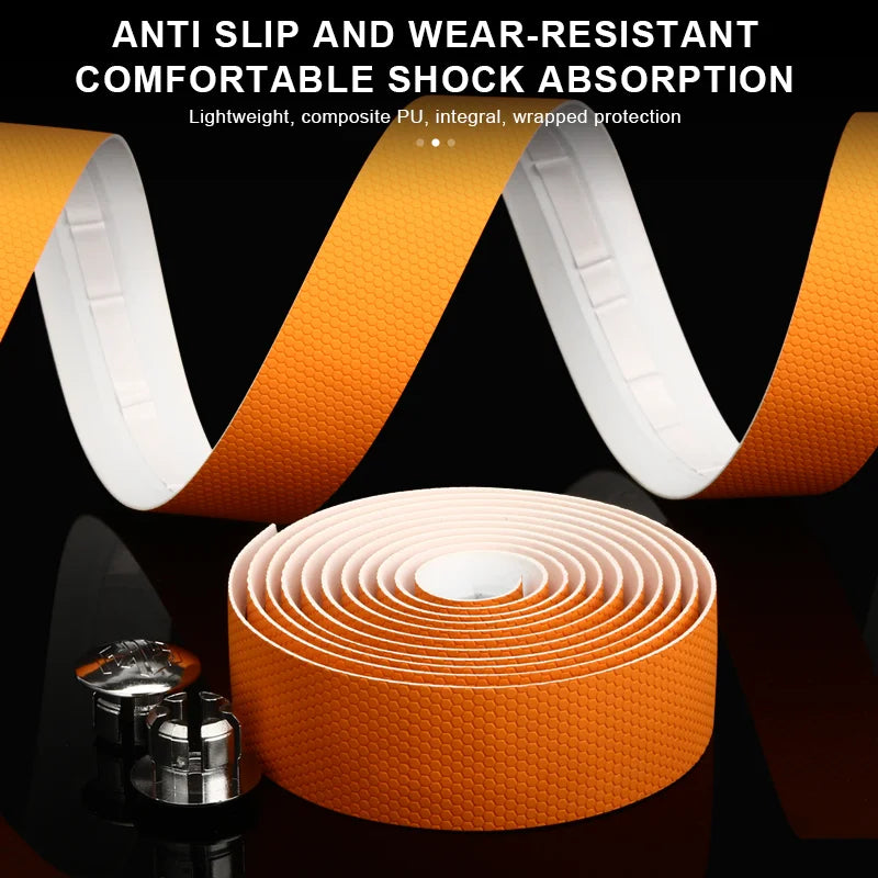 Road Bike Handlebar Tape With 2 Bar Plugs Non-Slip Shock Absorbing Bicycle Bar Tape PU EVA  Soft Comfortable Cycling Accessories