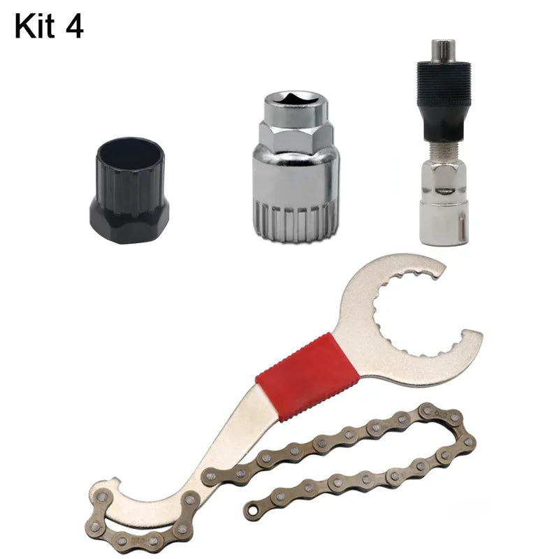 Bicycle Repair Tool Kits Flywheel Removal Bike Bottom Bracket Remover Chain Breaker Extractor Cutter Multitool Maintenance Set