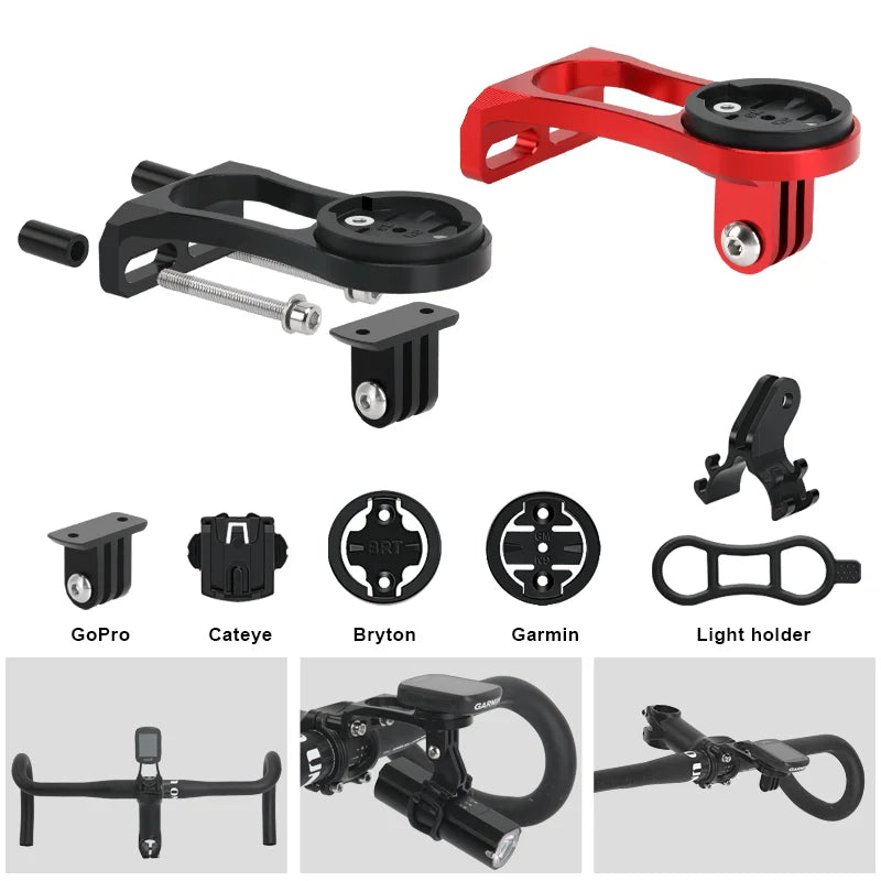 Bicycle Computer Camera Holder Aluminum Alloy Bike Handlebar Mount Stopwatch Speedometer Bracket For Garmin Edge Bryton Cateye