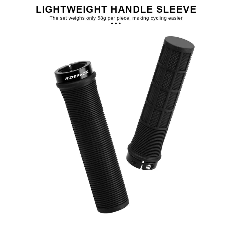 Bicycle Handlebar Cover Rubber Shockproof Anti-Slip Single-Sided Locking Mountain Bike Grips Ergonomic MTB Handle Bar Grips