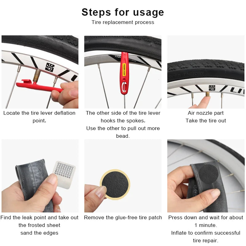 10Pcs Bicycle Tire Patch Repair Tool MTB Road Bike Tyre Puncture Fast Repair Patch Inner Tire Repair Kit Cycling Accessories