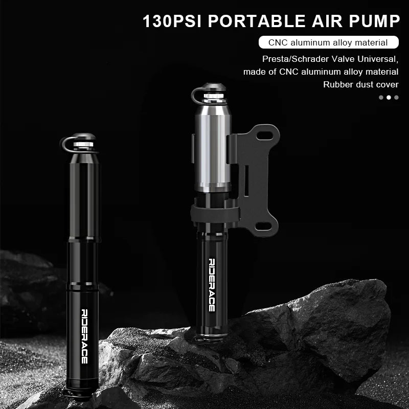 Portable Bike Pump With Hose Aluminum Alloy Bicycle Hand Air Pump Presta Schrader Valve Hand Inflator Cycling Accessories