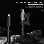 Portable Bike Pump With Hose Aluminum Alloy Bicycle Hand Air Pump Presta Schrader Valve Hand Inflator Cycling Accessories