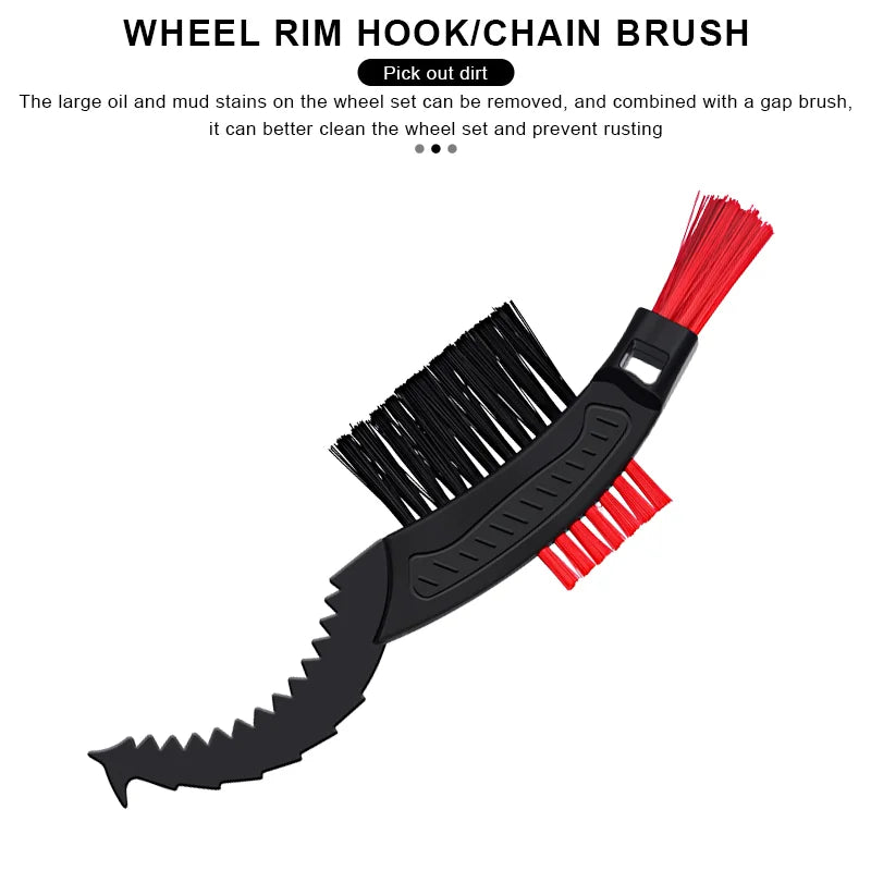 3Pcs Bicycle Cleaning Brush Kit Chain Scrubber Tool MTB Road Bike Tire Brush Cycling Scrubber Quick Washing Kit Cleaning Tools
