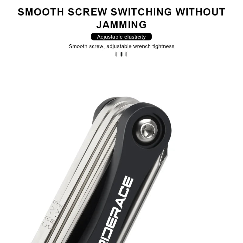 8 In 1 Bicycle Hex Spoke Wrench CR-V Steel Multifunction Portable MTB Road Bike Wrench Screwdriver Foldable Cycling Repair Tools