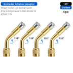 1/2/4pcs 45 90 135 Degree Angle Bent Valve Adaptor Bike Tyre Valve Extension Adapter Bicycle Tyre Valve Connector Accessories