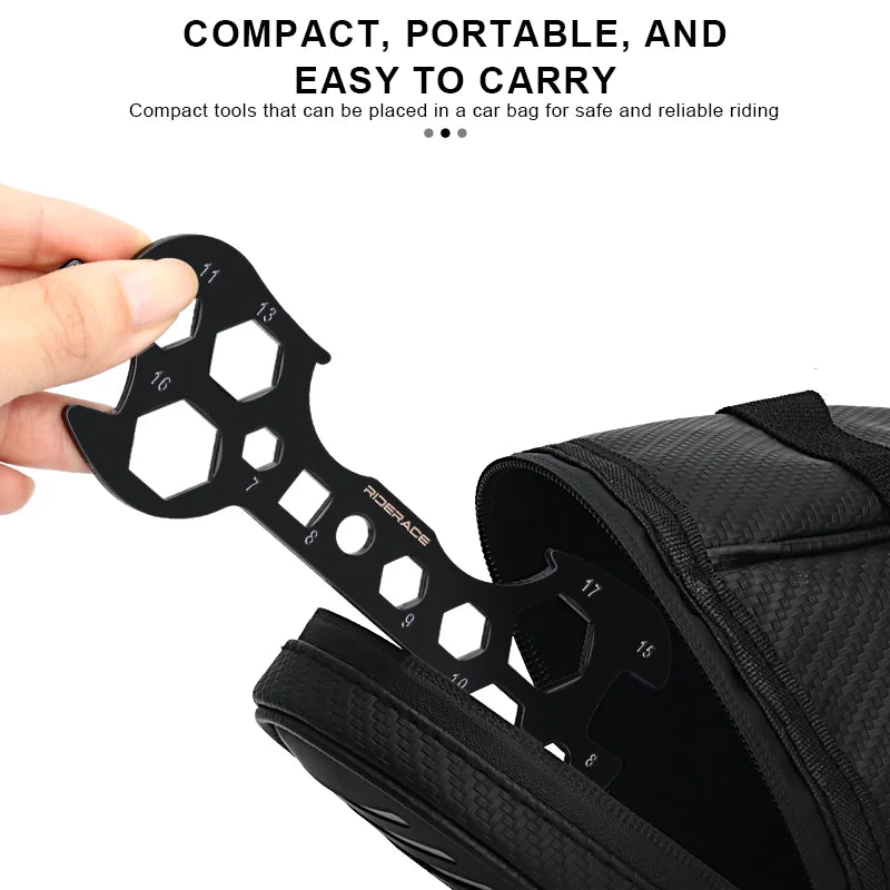 14 In 1 Bicycle Wrench 8-17mm Hex Multihole Flat Wrench Portable Bike Repair Hand Tools Multifunctional Cycling Repair Tool