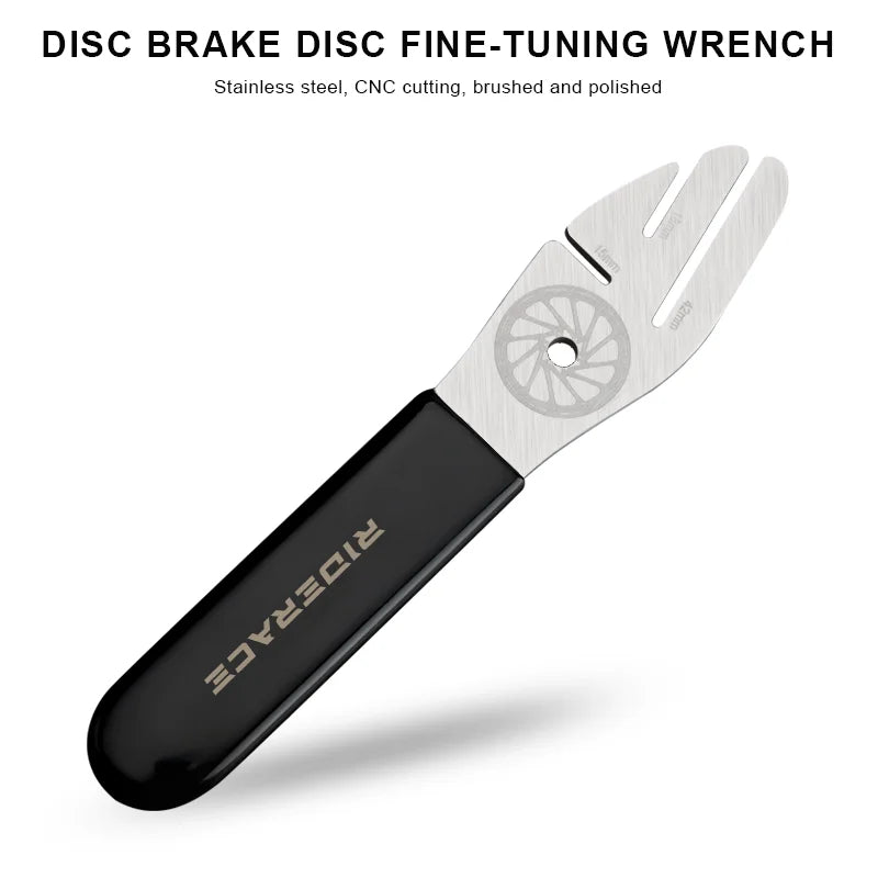Bicycle Disc Brake Rotor Alignment Truing Tool Stainless Steel Rubber Handle Bike Disc Flattening Calibration Wrench Repair Tool