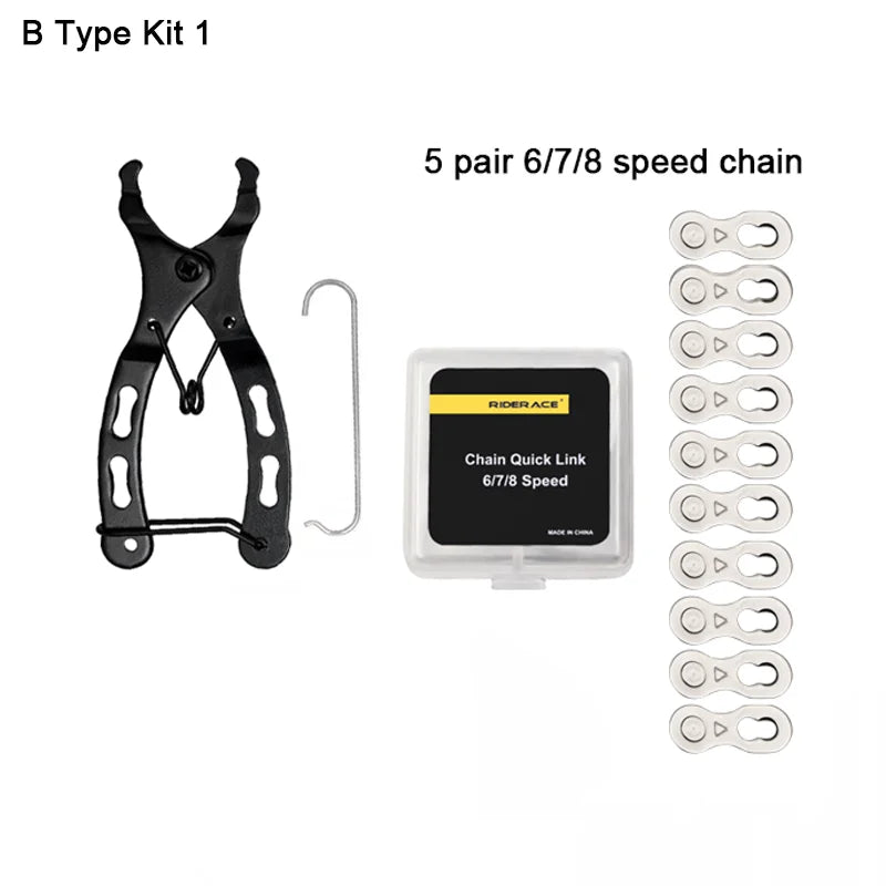 Bicycle Repair Tool Set Chain Wear Checker 6/7/8/9/10/11 Speed Joint Magic Buckle MTB Chain Link Plier Bike Buckle Chain Breaker