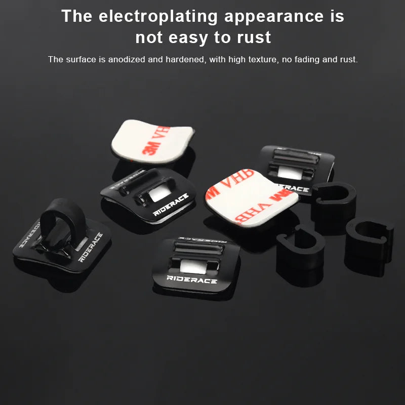 6Pcs/Set Bicycle Shift Brake Housing Line Tubing Buckle Tube Clip Aluminum Alloy Stick-on Bike Oil Tube Fixed Clamp Adapter