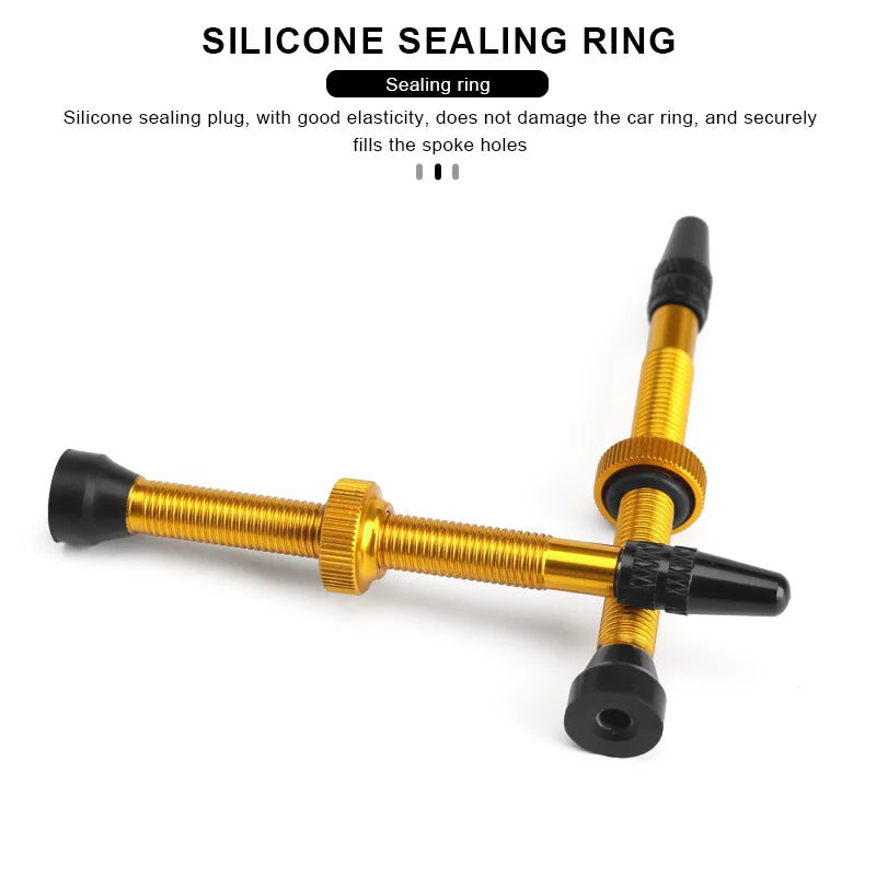 40/60mm Bike Tubeless Valve F/V Presta CNC Machined Anodized MTB Road Bicycle Tire Valves Tubeless Tire Nozzle Cap Cycling Parts