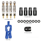 Bicycle Presta Tubeless Valve Core Kit Removable Aluminum Alloy Presta Valve Stem Caps Bike Tubeless Tire Valve Repair Tools