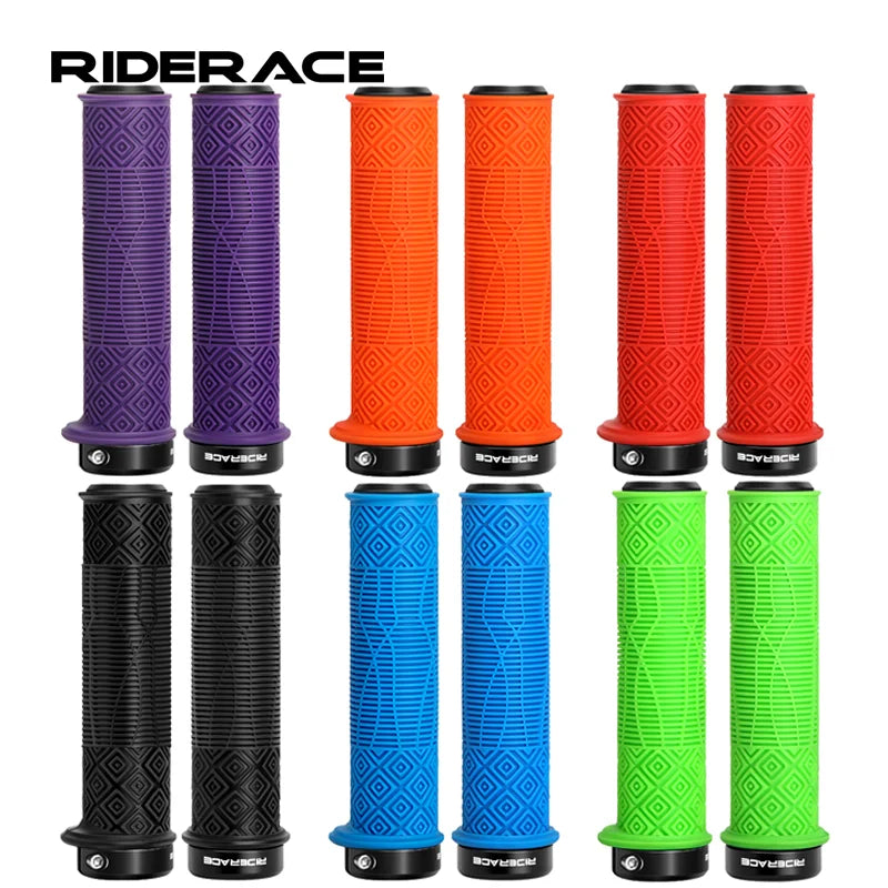 1Pair Mountain Bike Handlebar Grips Anti-Skid Soft Comfortable Lockable Bicycle Grips TPR Rubber Ergonomic Cycling Accessories
