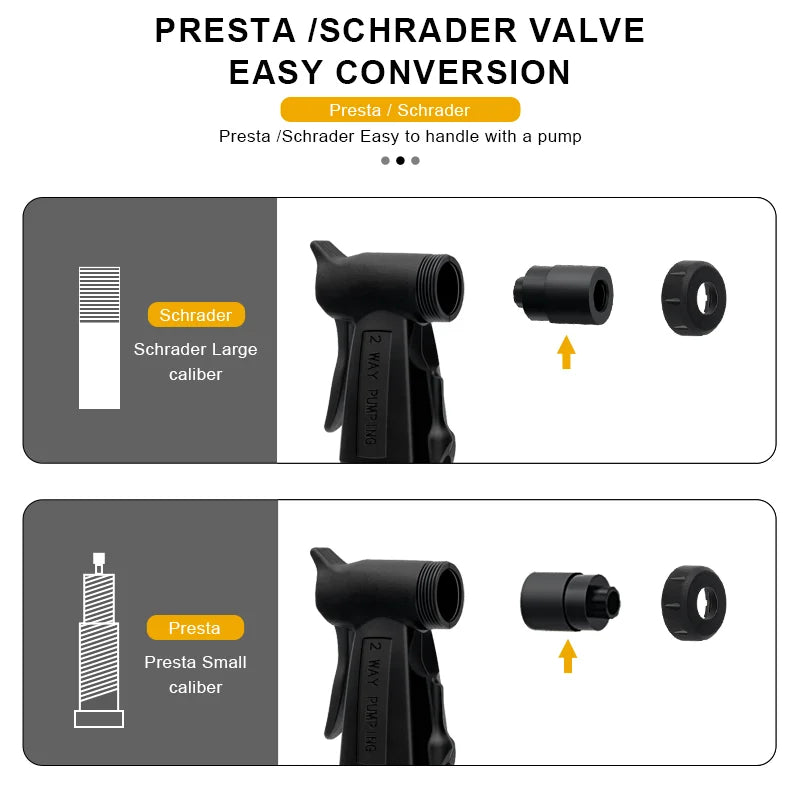 Portable Bicycle Pump Schrader Presta Valve MTB Road Bike Hand Air Pump Outdoor Riding Tire Inflator For Ball Cycling Equipment