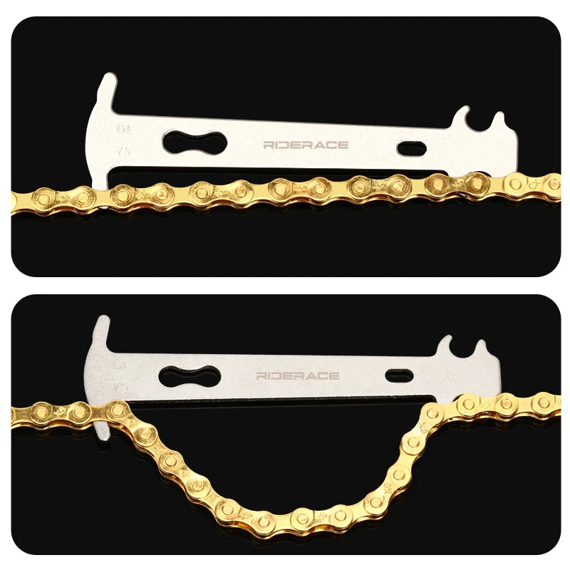 Bicycle Chain Wear Indicator Tool Stainless Steel Road Bike Chains Gauge Measurement Ruler Chain Replacement MTB Repair Tool