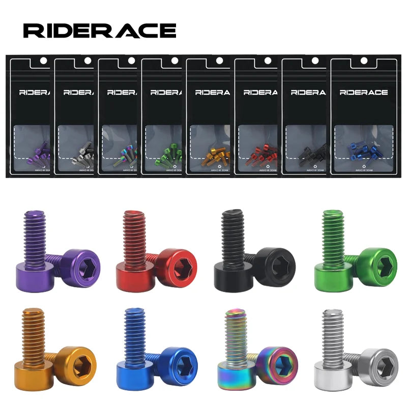 M5X12mm Bike Bottle Cages Bolts Alloy Steel Colorful Hex Head Bicycle Water Bottle Cage Screws Cycling Air Pump Fixed Bolts