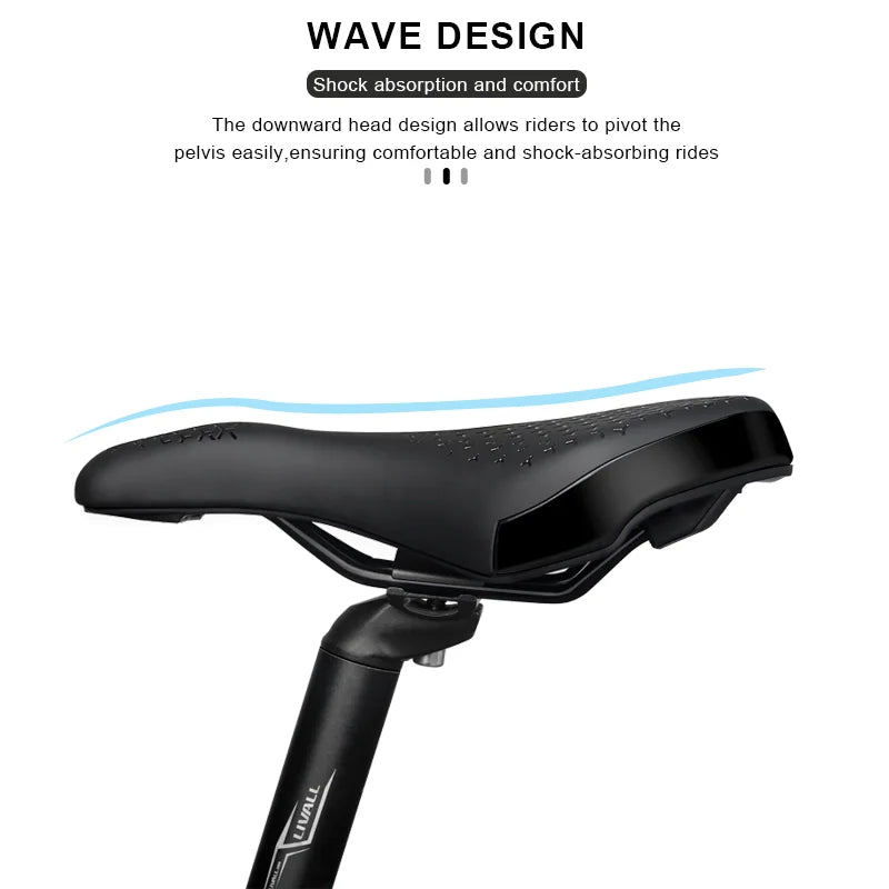 Bicycle Saddle PU Non-Slip Leather Cushion Comfortable Soft Shockproof MTB Road Bike Seat Hollow Breathable Cycling Accessories