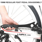 Bicycle Pedal Wrench Extra Long Handle Stainless Steel Sturdy Durable Bike Pedals Install Remover Removal Replace Repair Tool