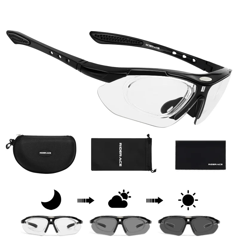 New Style Cycling Sunglasses UV400 Polarized Color Changing Goggles Men Women Outdoor Sports Riding Running Glasses Bike Eyewear