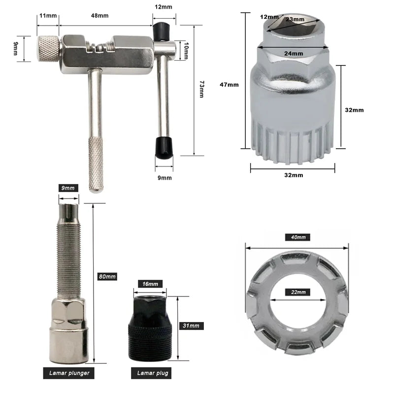 Bike Repair Tool Kits Chain Breaker Cutter Mini Chain Link Magic Buckle Pliers Crank Puller Outdoor Cycling Maintenance Tools