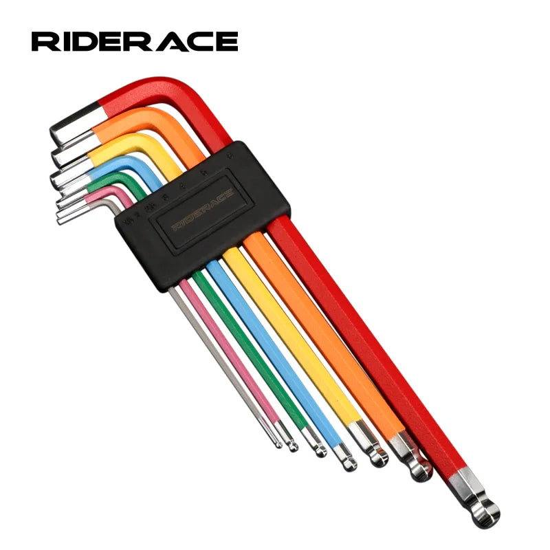 7Pcs Bicycle Hex Key Set Colorful Hexagon Spanner Flat Ball Opening Wrench MTB Road Bike Repair Tool Kit 1.5/2/2.5/3/4/5/6mm