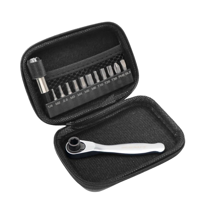 Bicycle Ratchet Spanner Set Quick Release Socket Repair Tools 1/4 Allen Key Wrench Screwdriver Hand Tool Bike Repair Accessories