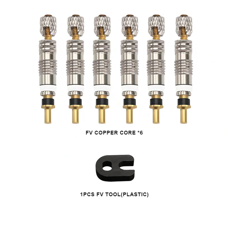 Bicycle Presta Tubeless Valve Core Kit Removable Aluminum Alloy Presta Valve Stem Caps Bike Tubeless Tire Valve Repair Tools
